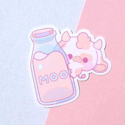 Moo Cuties Milk Flavors 2.5in Waterproof Sticker