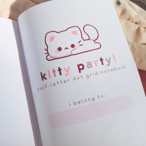 Kitty Party Dotted Handmade Half-Letter Notebook