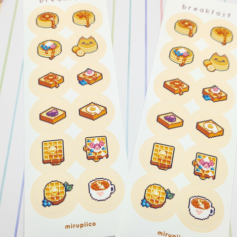 Little Breakfast Pixel Sticker Sheet