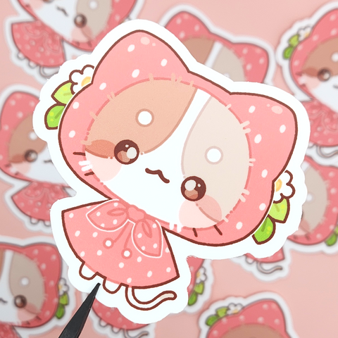 Strawberry Kittymaiden 2.5in Waterproof Sticker