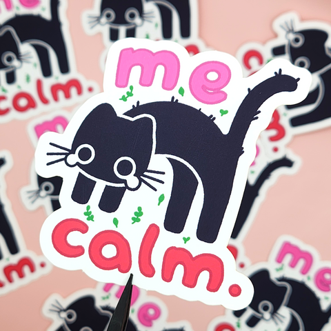 Me Calm Silly Kitty 2.5in Waterproof Sticker