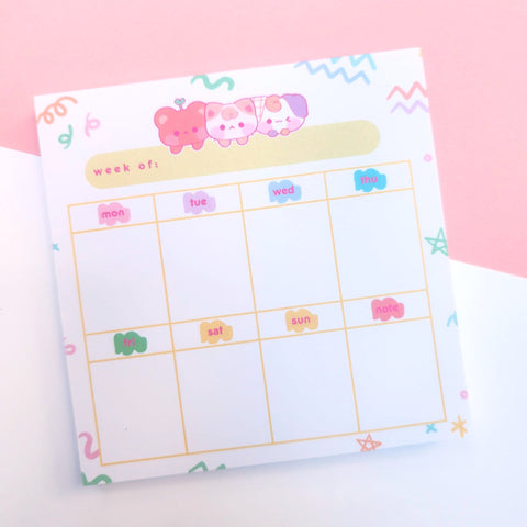 Mimi and Friends Weekly Planner 4x4in Memo Pad